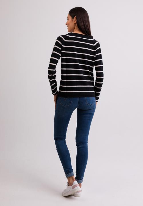 Actual product image Cash-Mere Kaschmir Rundhals Pullover gestreift (XS, S)