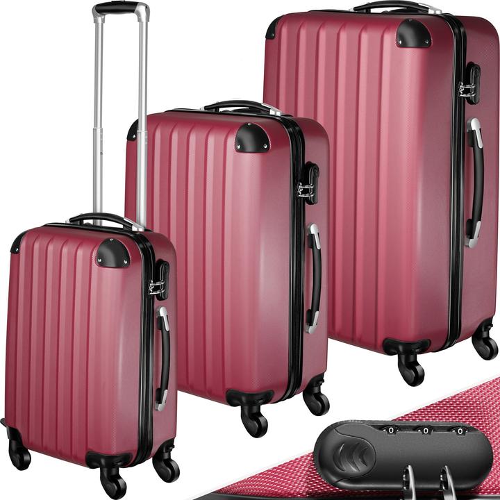 Produktbild tectake Hartschalenkofferset (95 l, M (50 - 90l), L (90 - 115l))