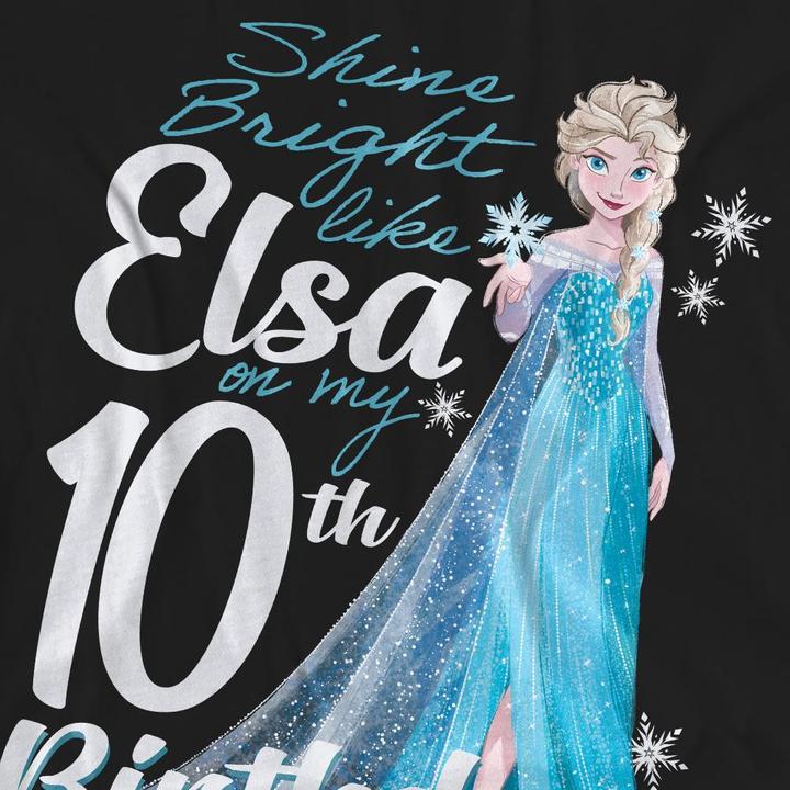 Immagine prodotto Disney Frozen Bright Like Elsa Maglietta 10° Compleanno Adulto Unisex (L)