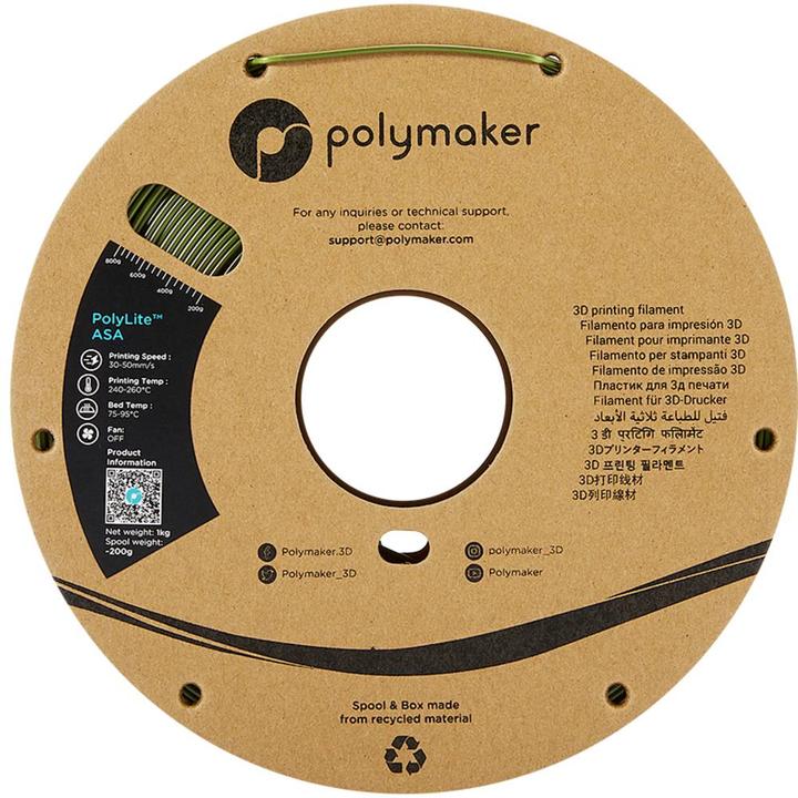 Actual product image Polymaker PolyLite ASA (ASA, 1.75 mm, 1000 g, Green)