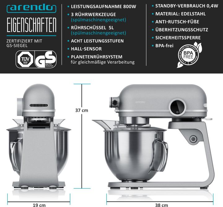 Actual product image Arendo Food processor (800 W)