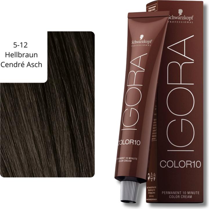 Actual product image Schwarzkopf Professional Igora Color 10 Permanent 10 Minute Color Cream (5-12 Light brown Cendré Ash)
