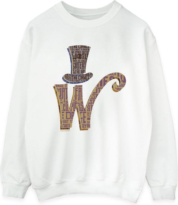Actual product image Willy Wonka & the Chocolate Factory Womens/Ladies W Logo Hat Sweatshirt (5XL)