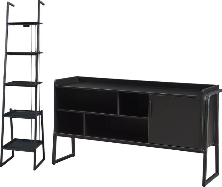 Actual product image En.Casa Furniture set Storfjord 2-pcs. 1x ladder shelf, 1x TV cabinet
