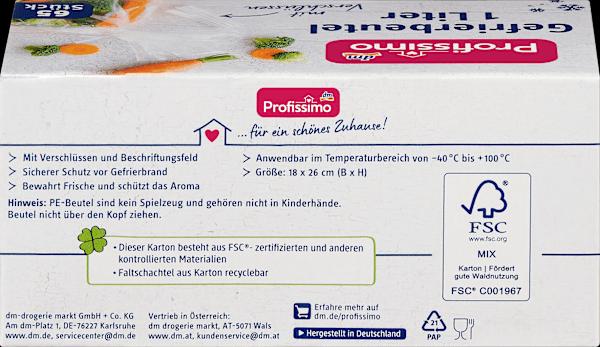 Actual product image dm Profissimo Freezer bag