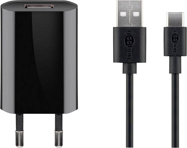 Produktbild Goobay USB-A Ladegerät Slim mit USB-C Kabel (5 W)