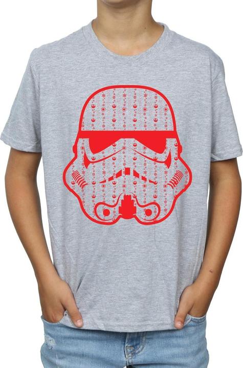 Actual product image Star Wars Boys Christmas Stormtrooper Helmet T-Shirt (140, 146)