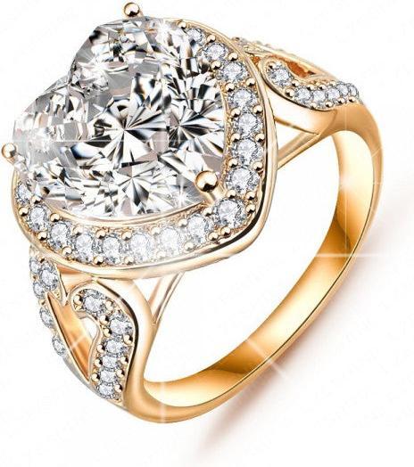 Image du produit Hermex Bague plaquée or RGP avec zirconium - Or Gr. 54 (54, 900 Platine)