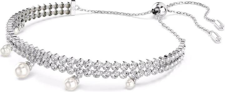 Image du produit Swarovski x Ariana Grande Armband Kristallperle Rundschliff Weiss Rhodiniert (24 cm, Métal Swarovski)