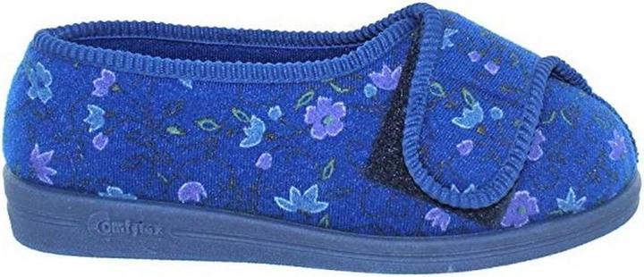 Produktbild Comfylux Davina Hausschuhe mit Klettverschluss und Blumenmuster extra weite Passform (41)