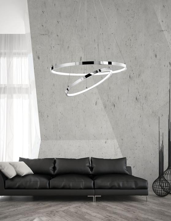 Actual product image Nova Luce ARIA LED pendant light chrome 74W warm white 120x60cm 17222003