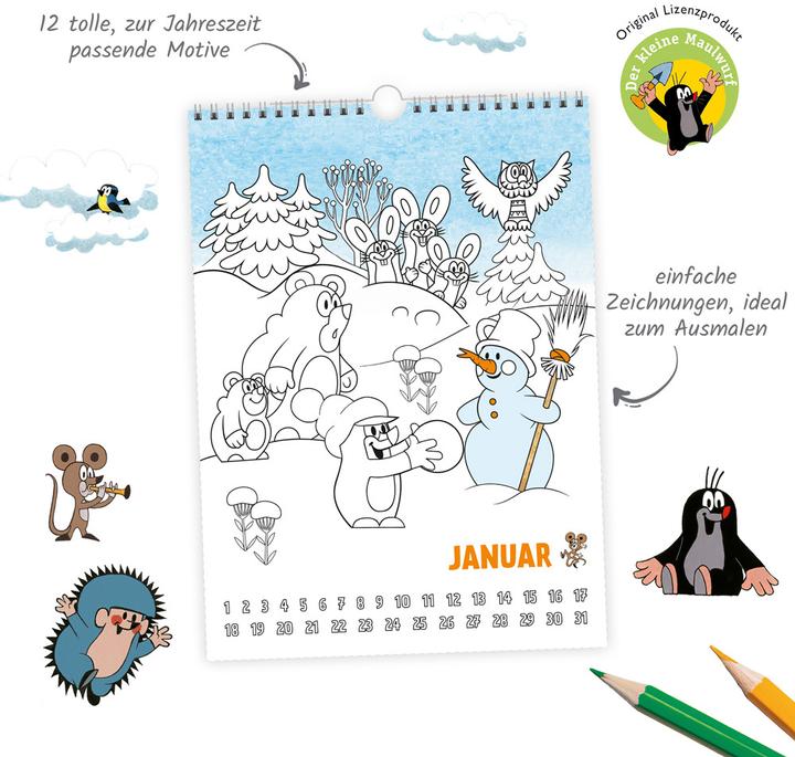 Actual product image Colouring calendar perpetual The little mole (19 x 26 cm, Hardcover, German)