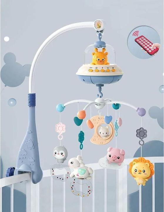 Produktbild Activity Board Musikalische Baby Krippe Mobile mit Lichtern Musik Projektion für Kleinkinder Fernbedienung Krippe