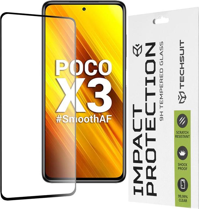 Image du produit Techsuit - 111D Full Cover / Full Glue Glass - Xiaomi Poco X3 / Poco X3 NFC / Poco X3 Pro - Black (1 pièce(s), Xiaomi Poco X3, Xiaomi Poco X3 NFC, Xiaomi Poco X3 Pro)