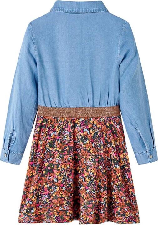 Produktbild VidaXL Kinderkleid mit Langen Ärmeln Marineblau und Jeansblau (92)