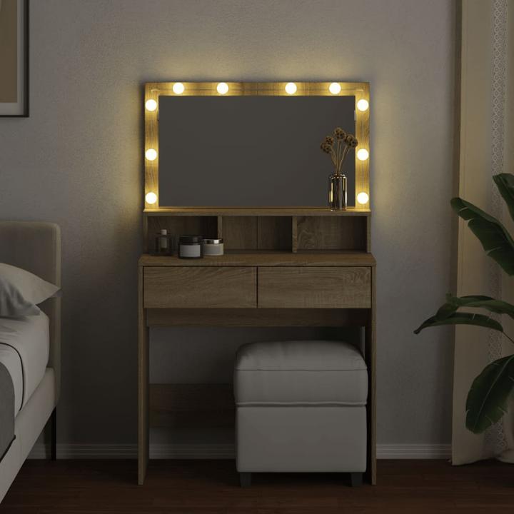 Actual product image VidaXL Dressing table with LED lighting (80 x 41 x 134.5 cm)