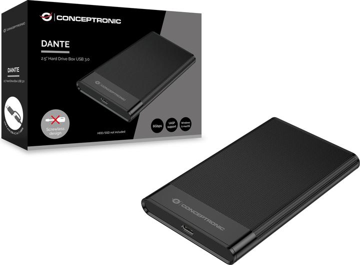 Conceptronic HDD Gehäuse 2.5" SATA I-III HDD/SSD USB-A &-C (2.5")
