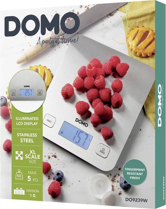 Image du produit Domo DO9239W. Type : Balance de cuisine électronique, Capacité de poids maximale : 5 kg, Précision : 1