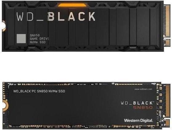 Actual product image WD Black SN850 with heatsink (2000 GB, M.2 2280)