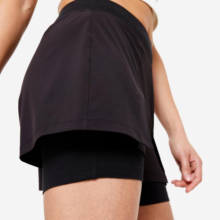 Image du produit Domyos Short avec sous-vêtement 2-en-1 femme - 500 noir (S)