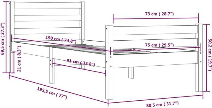 Actual product image VidaXL Ingaborg (75 x 190 cm)