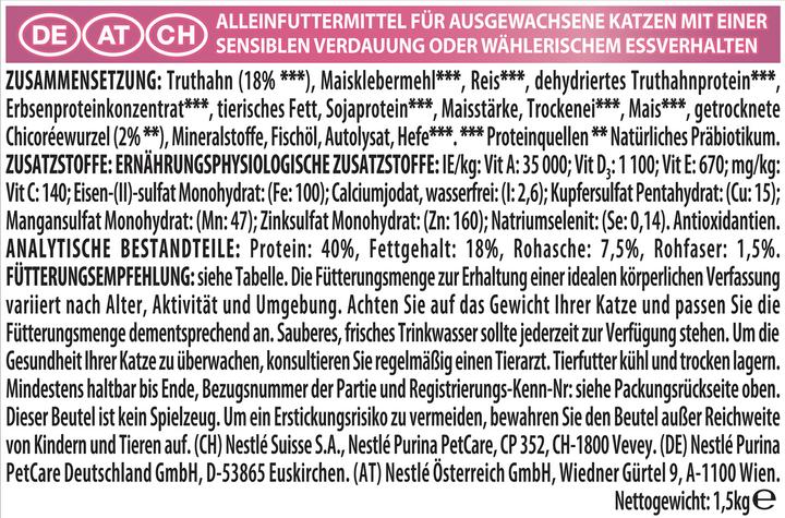 Immagine prodotto Pro Plan Gatto Delicato Tacchino (Adulto, 1 pz., 1500 g)