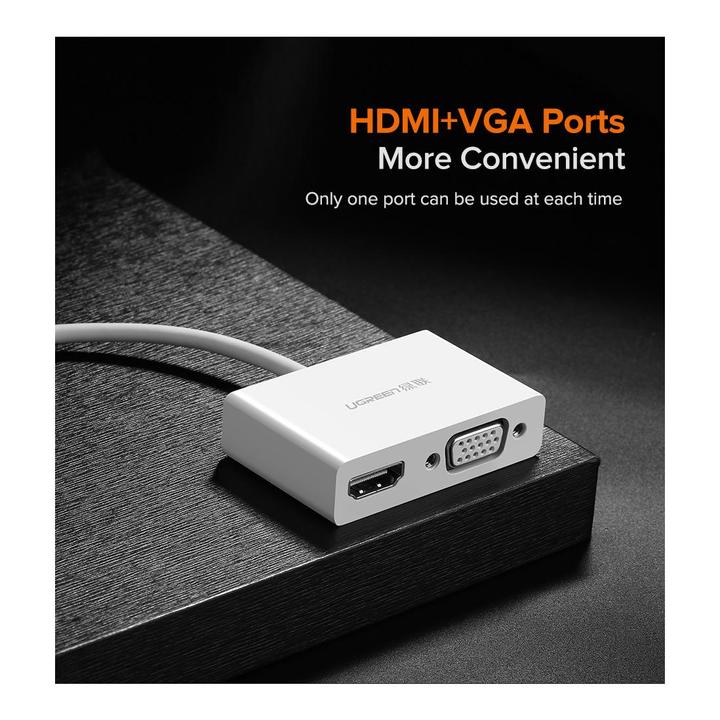 Actual product image Ugreen USB-C to HDMI + VGA Adapter (USB-C, VGA, HDMI, 3 cm)