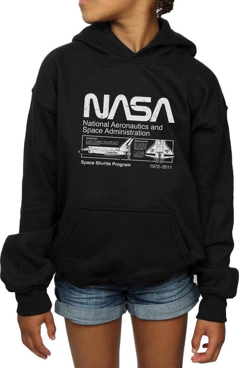 Actual product image Nasa Girls Classic Space Shuttle Hoodie (152, 158)