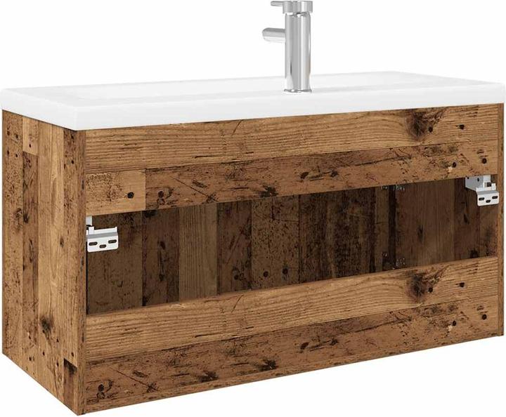 Produktbild VidaXL Waschbeckenunterschrank mit Einbaubecken Altholz-Optik Bad Waschtisch