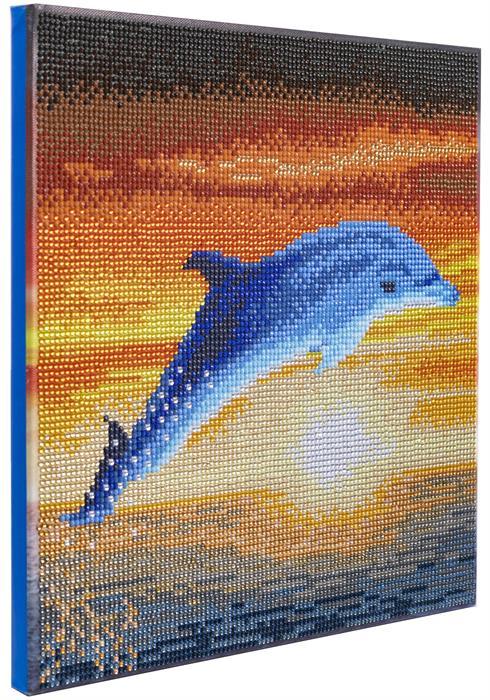 Produktbild Craft Buddy Delphin Sonnenaufgang, Bild 30x30cm Crystal Art