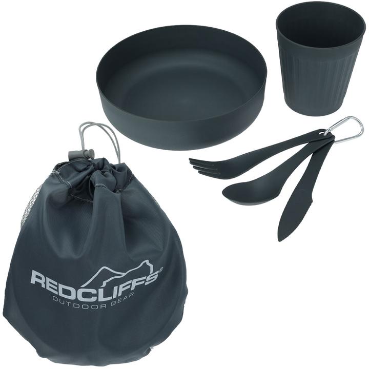 Produktbild Redcliffs Camping-Geschirr, 5-teilig mit Transportbeutel, schwarz