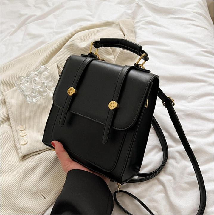 Only-Bags.Store Veganer Leder 3-Wege-Rucksack, Schulranzen, Schwarzer Rucksack Schulranzen, 3-Wege-Rucksack