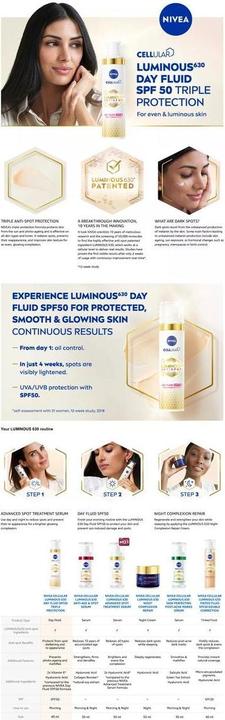 Produktbild NIVEA Cellular Luminous630 (40 ml, Tagescreme, SPF 50)