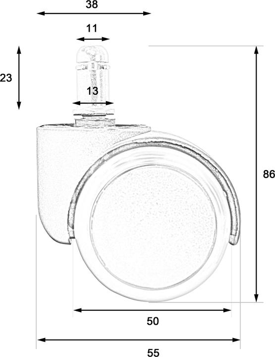 Actual product image Jamb 5x hard floor casters 105kg