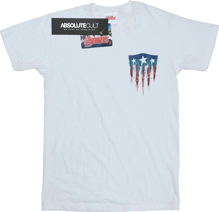 Captain America Splatter Schild Faux Tasche TShirt