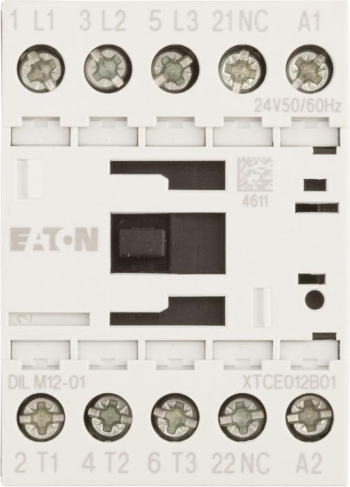 Produktbild Eaton Leistungsschütz DILM12-01 24V50/60HZ 5.5kW/400V AC