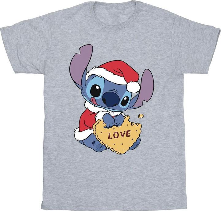Produktbild Disney Lilo And Stitch Christmas Love Biscuit TShirt (M)
