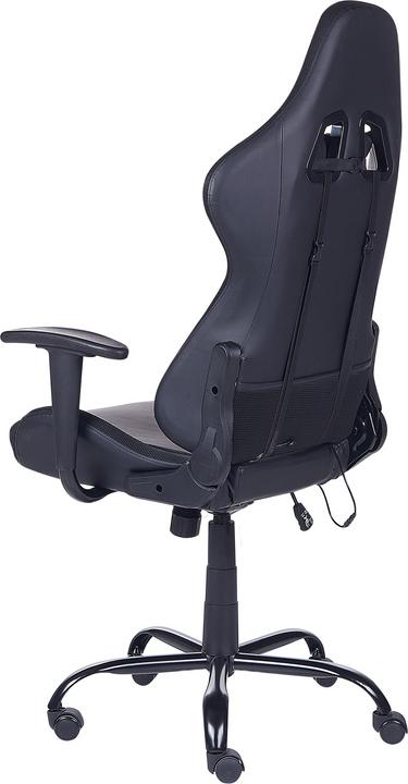 Immagine prodotto Beliani Sedia da ufficio in similpelle nera con illuminazione a LED GLEAM
