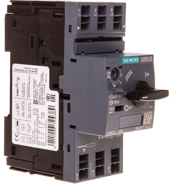 Image du produit Siemens Disjoncteur moteur 12,5A 3 pôles