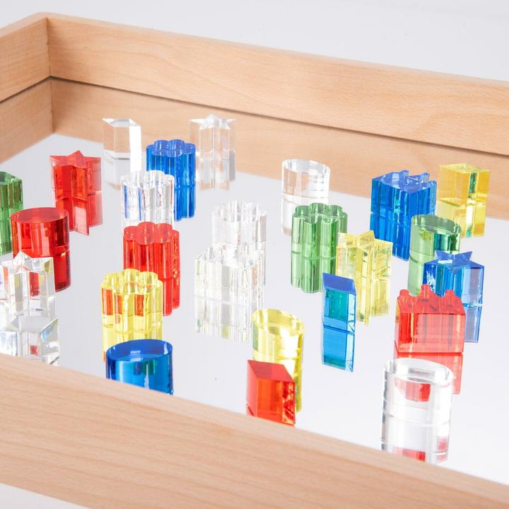 Image du produit TickiT Boîte plateau en bois avec base miroir (Français, Allemand, Anglais, Italien)