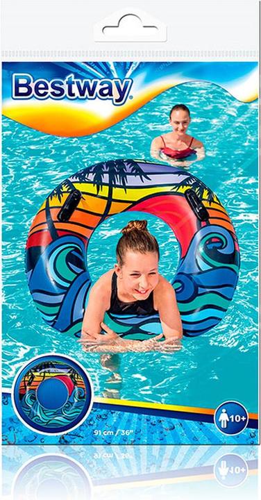 Actual product image Bestway 36350 / 23 Inflatable Toy for Pool & Beach Multicoloured Pattern Floating Tube
