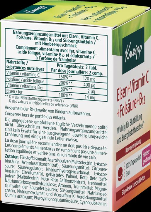 Valori nutrizionali e ingredienti Kneipp Multivitamine (60 Pezzo/i, Pillole)
