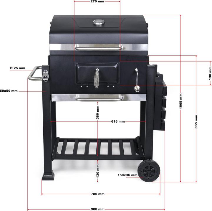 Immagine prodotto Wiltec Carrello portacarbone per barbecue (60 cm)