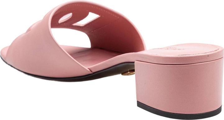 Produktbild Dolce & Gabbana pink leather mule with dg logo (40)