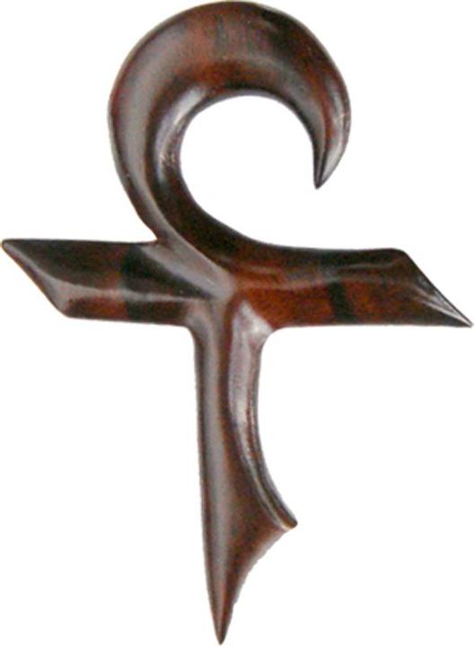 Image du produit Star Piercing Poids d'oreille Croix égyptienne en bois Narra (sans laiton, Organique)