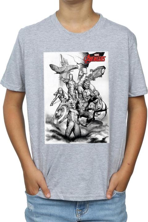 Immagine prodotto Avengers Assemble Team Sketch Maglietta Ragazzi (140, 146)