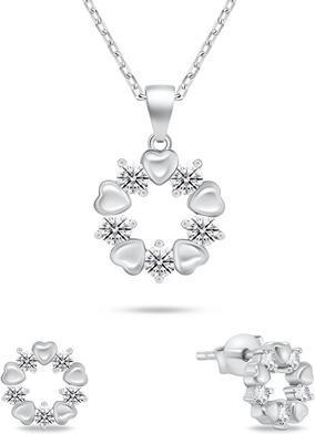 Immagine prodotto Brilio Argento - Delicata parure di gioielli in argento con zirconi SET239W (orecchini e collana)