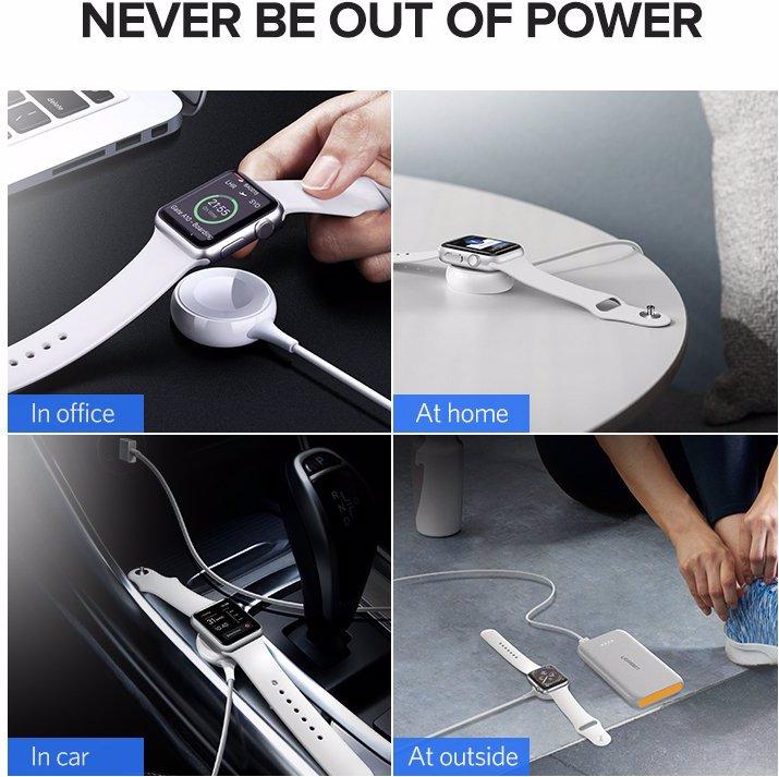 Actual product image Ugreen Wireless Charging for Apple Watch with USB-C & USB-A
