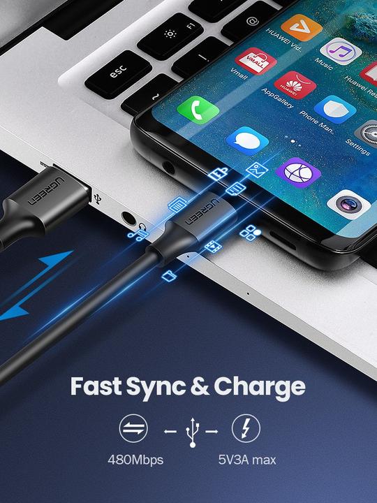 Image du produit Ugreen Câble USB-C vers USB-A 2.0 (1 m, USB 2.0)