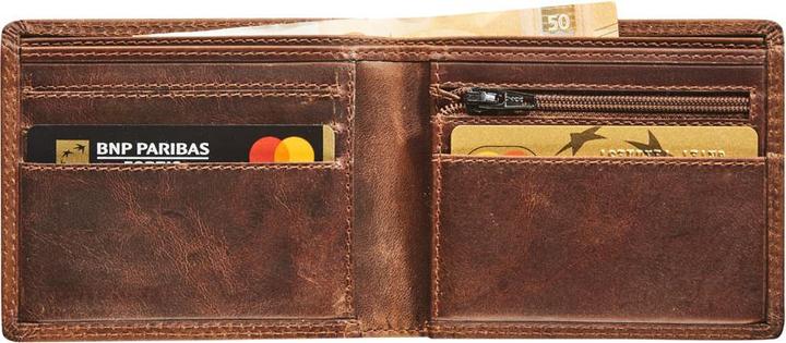 Image du produit Maverick The Original porte-dollar compact cuir RFID avec fermeture éclair - brun